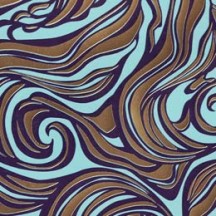 Light Blue and Gold Swirl ~ Rossi Italy ~ Letterpress